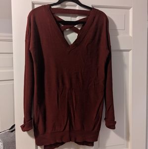 Maroon tunic sweater